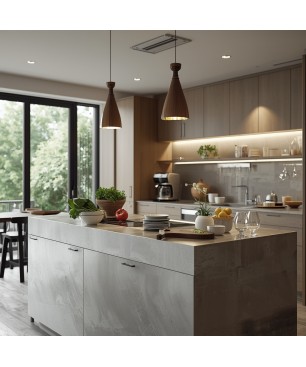 Béton ciré dans une cuisine